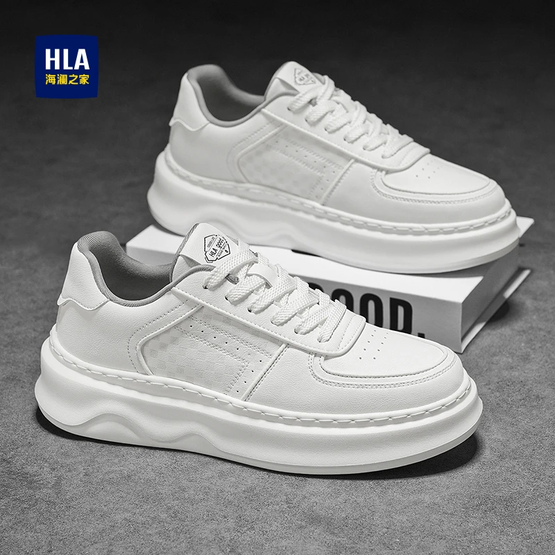 HLA/海澜之家男鞋2025新款时尚低帮休闲板鞋舒适潮流百搭休闲男鞋