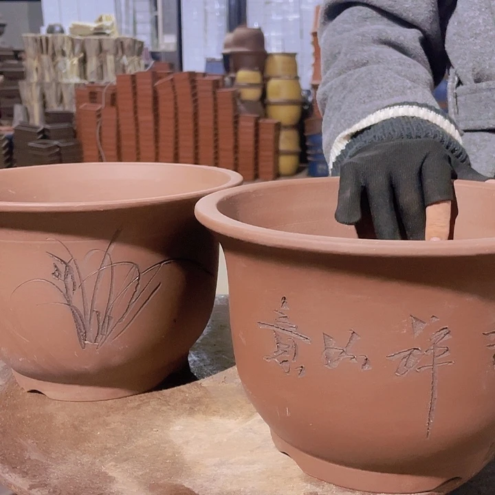 紫砂平角25+25花盆