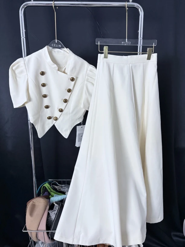 中国风裙子套装小香风