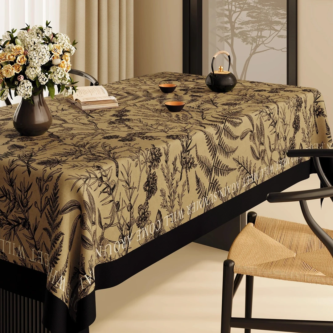复古长方形餐桌布防水防油免洗客厅餐桌桌布2025新款防烫茶几桌布