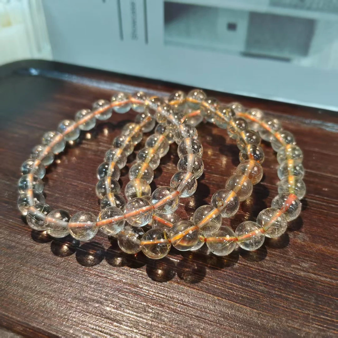 【书记甄选】天然金发晶单圈手串 多样式发一件 约8mm GCK966