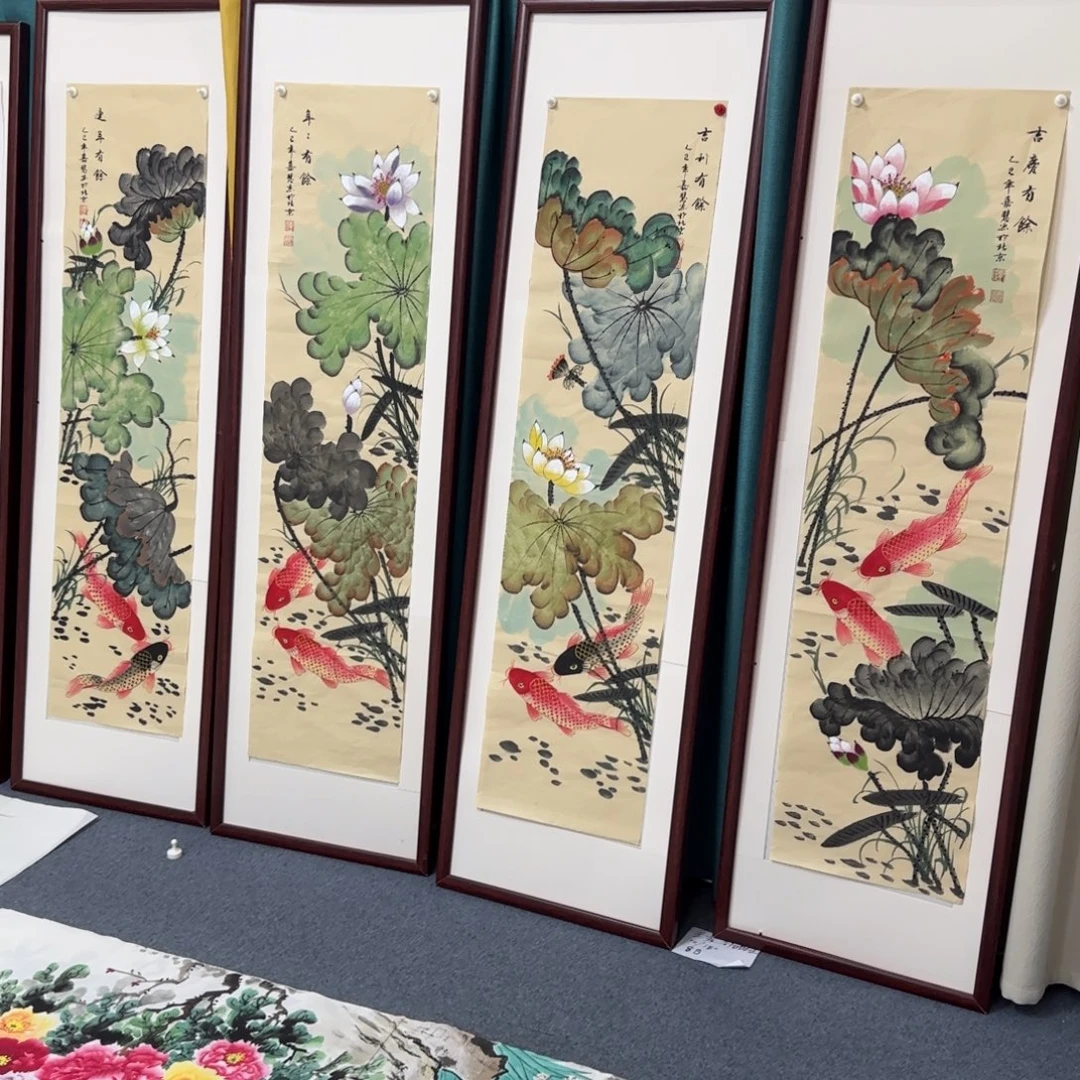 言***忠国画尺寸35X140手绘作品