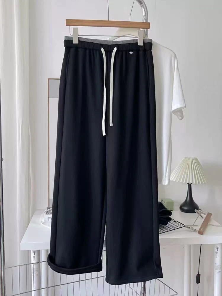 769休闲裤轻职风长裤运动时尚镰刀裤纯色秋冬潮流抽绳