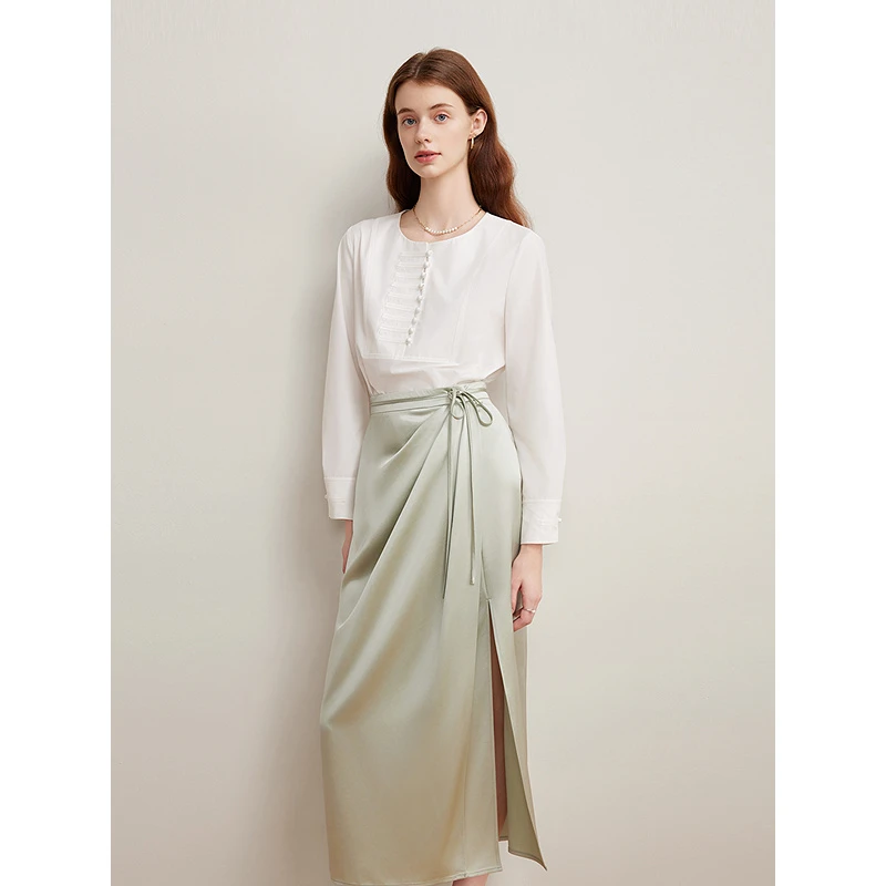 【新中式】Goodland美地2025春季新款温婉雅致盘扣衬衫气质上衣