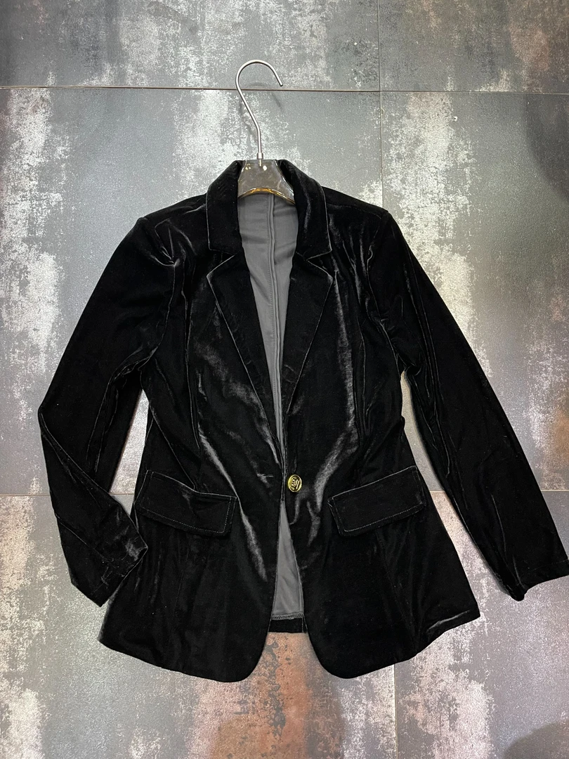 （现货）2025春夏新款丝绒西服（不带里衬扣子随机发）6204 1606 203