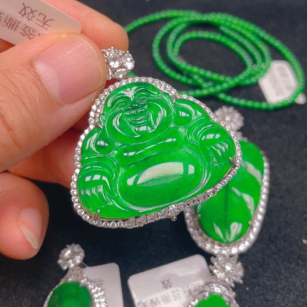 【闪购商品】翡翠银S925镶嵌颈饰吊坠