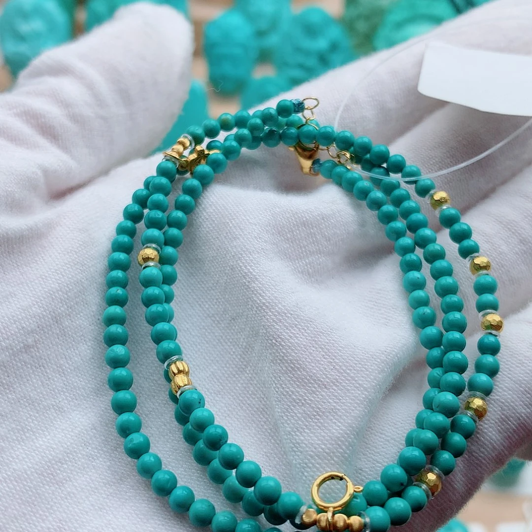 绿松石18K金镶嵌配饰