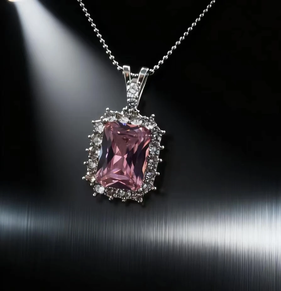 【ANNA严选】时尚精美高级精美粉钻吊坠H023