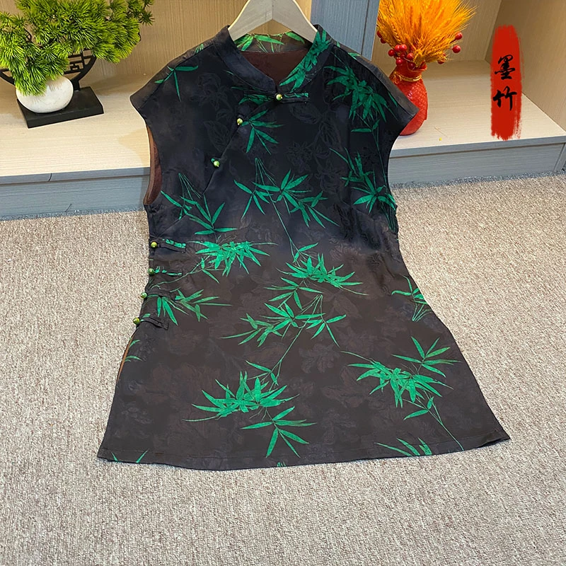 m【69641】新中式中国风上衣马甲花罗奥黛高定气质时尚女士无袖上衣