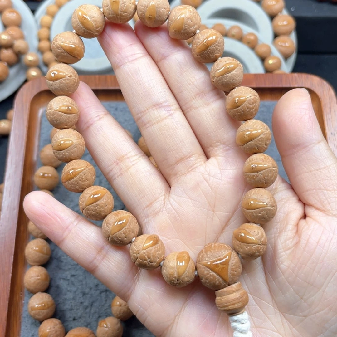 独***侠凤眼菩提手串L351-K10凤眼菩提12+同树黄皮封眼