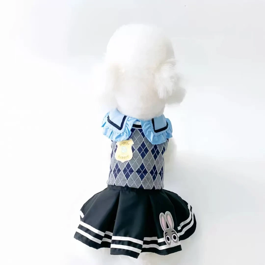 宠物猫咪衣服狗狗春夏季款兔子JK装中小型犬比熊博美韩版学院风裙