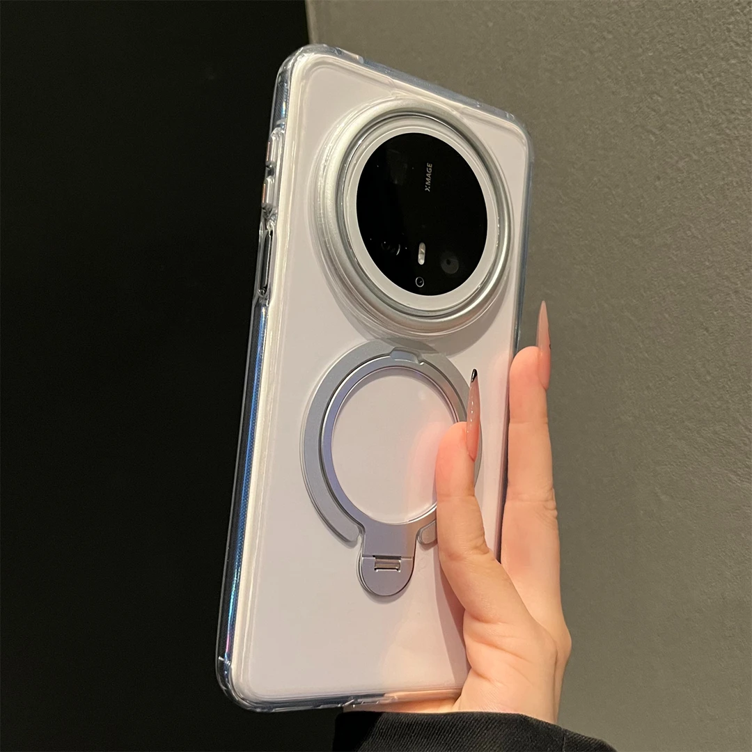 永不发黄适用华为Mate60Pro+手机壳简约高档mate70pro磁吸60°旋