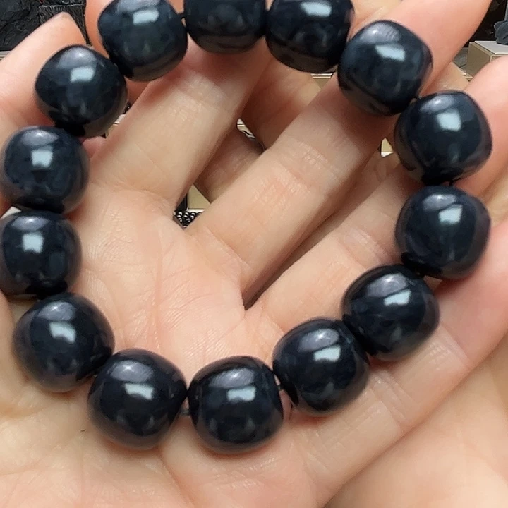 和田玉（墨玉）未镶嵌手链卡16老邢福利款