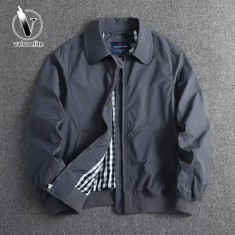 VALVOELITE秋季男防风时尚翻领风衣夹克外套修身韩版商务潮流上衣