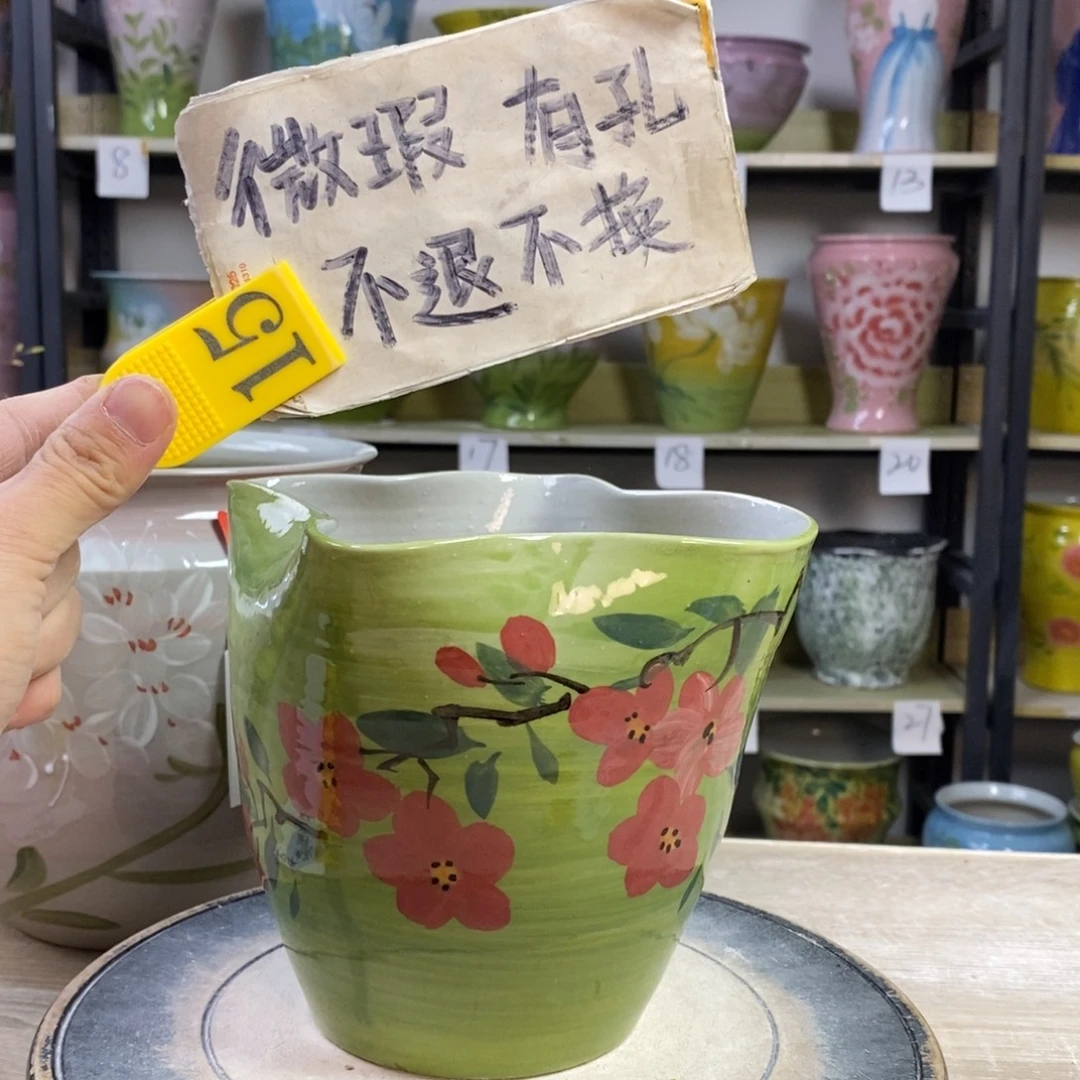 景德镇手工手绘陶瓷花盆