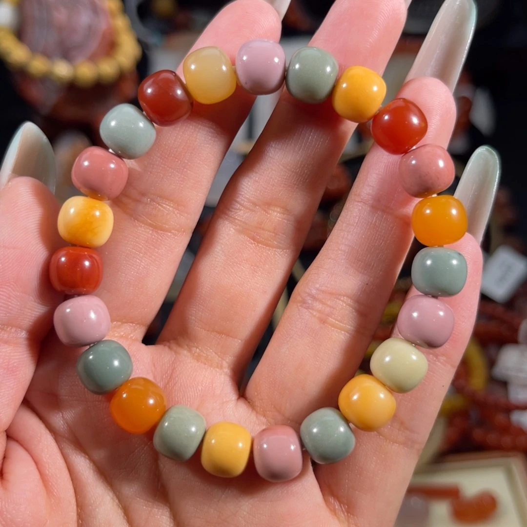 石英质玉（黄龙玉）未镶嵌多宝老形手串9左右