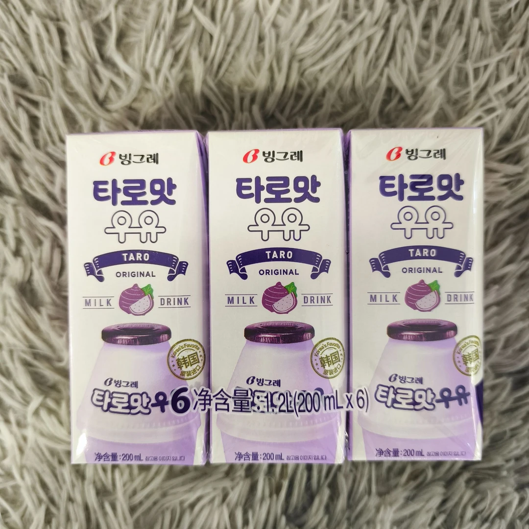 韩国进口宾格瑞香芋味牛奶饮料