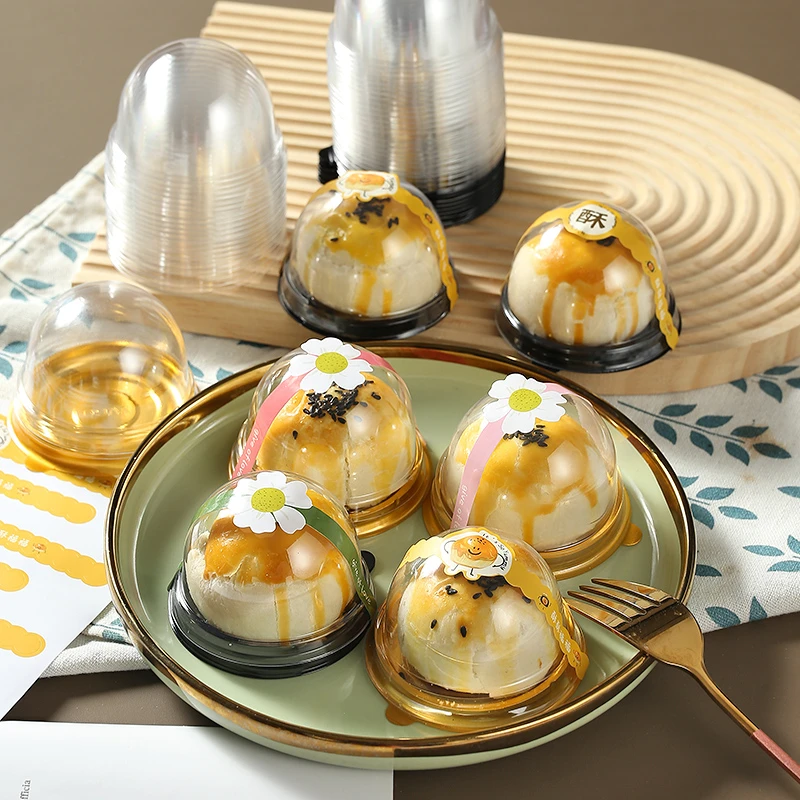 【50套送贴纸】加厚蛋黄酥包装盒糯米果雪媚娘冰皮月饼吸塑盒子