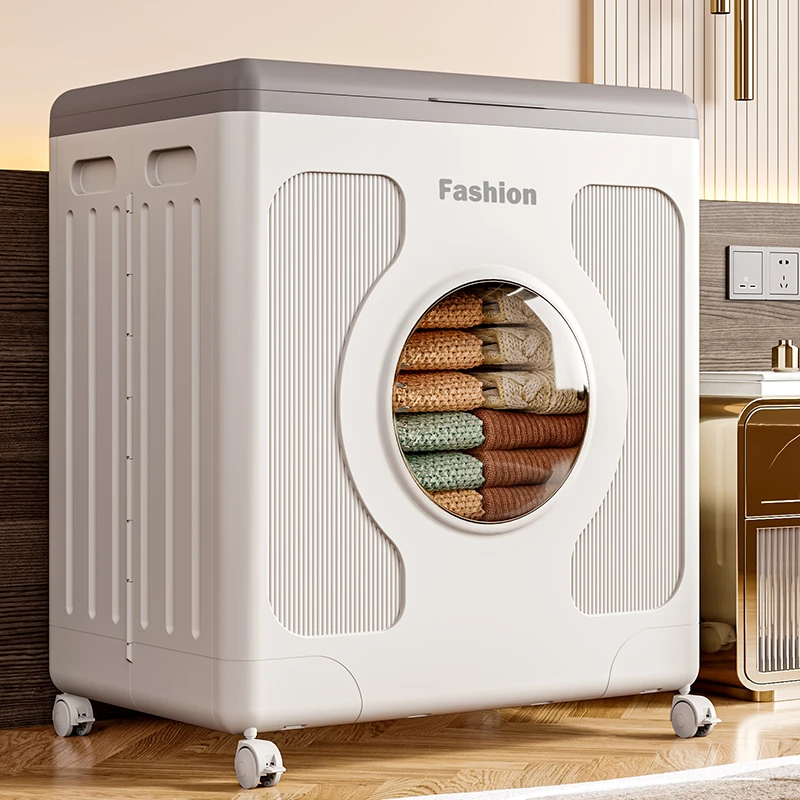 衣服收纳箱可移动家用客厅超大容量整理箱可折叠带盖玩具杂物收纳