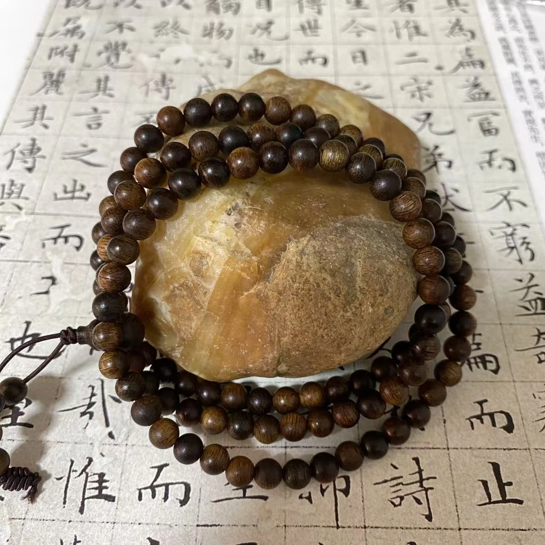 z-843【海南黑油格沉水老料】多圈6mm、20.59g