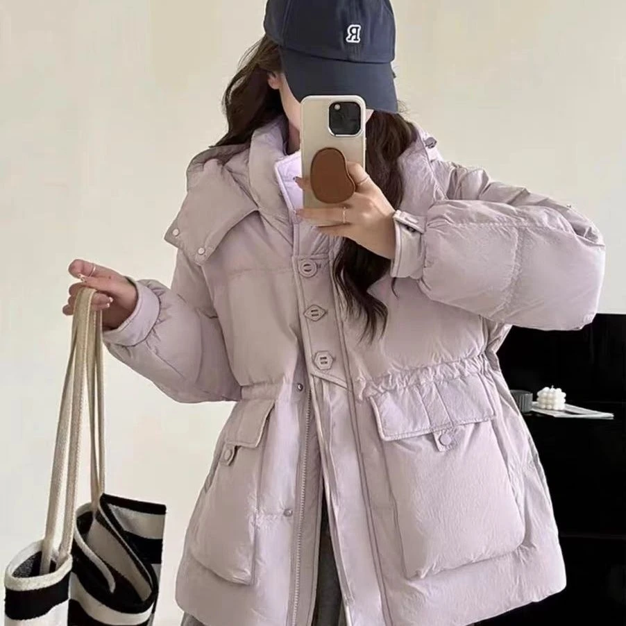 鸭鸭大师90%白鸭绒高品质外套2025新款冬季收腰都市通勤羽绒服