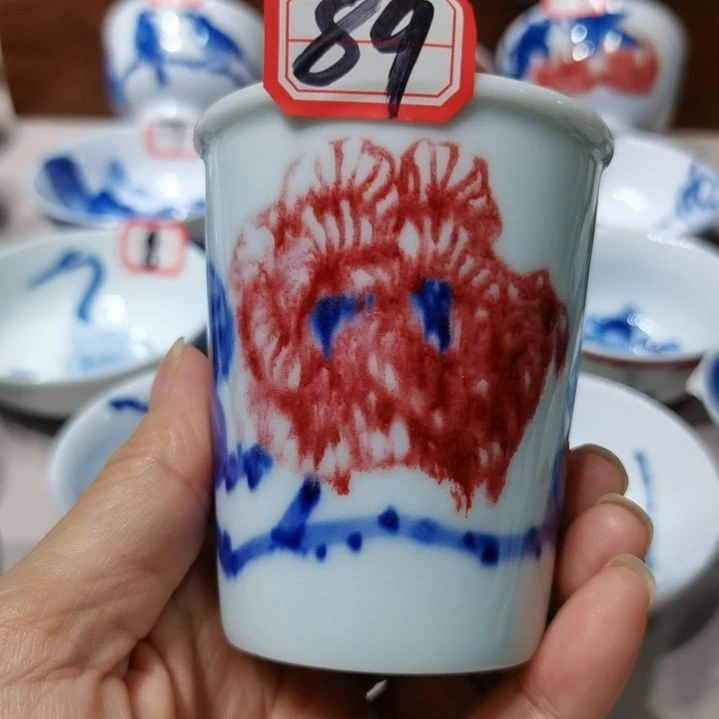 杯张学鸿老师青花釉里红微瑕