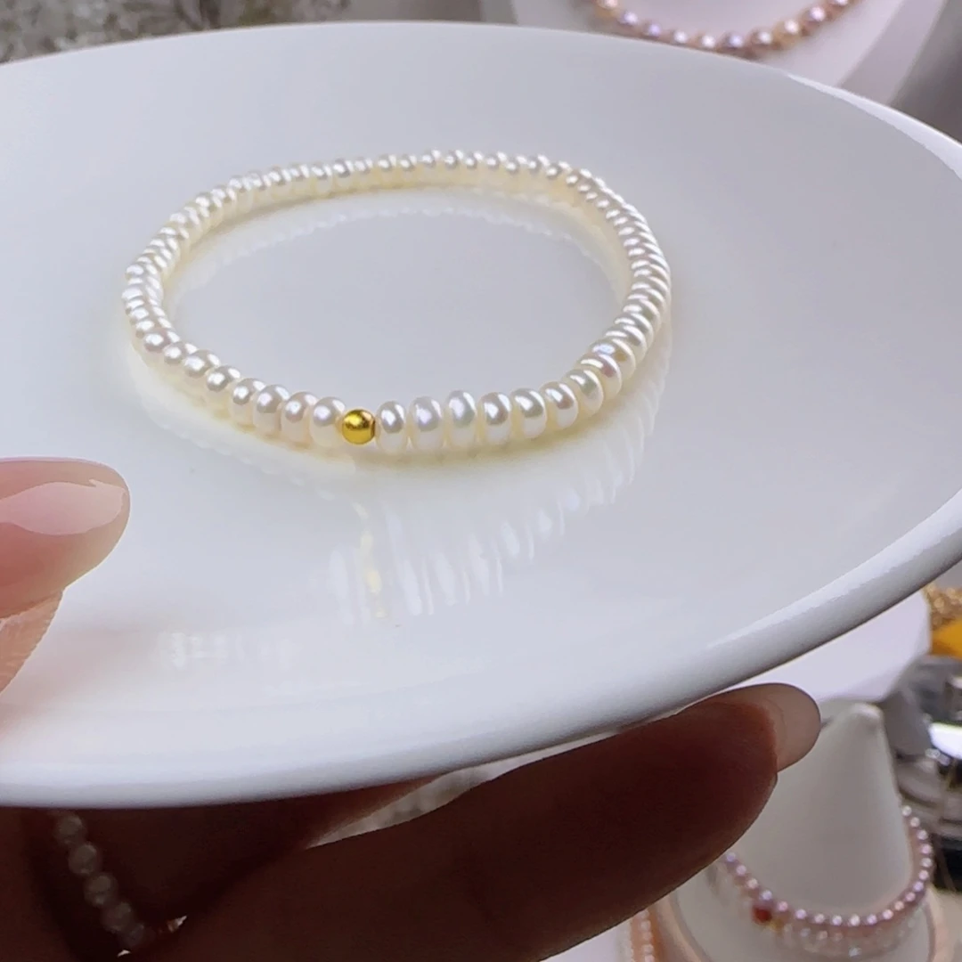 淡水珍珠手绳未镶嵌4.5mm微微瑕