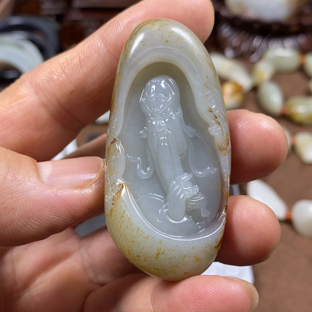 和田玉未镶嵌挂件