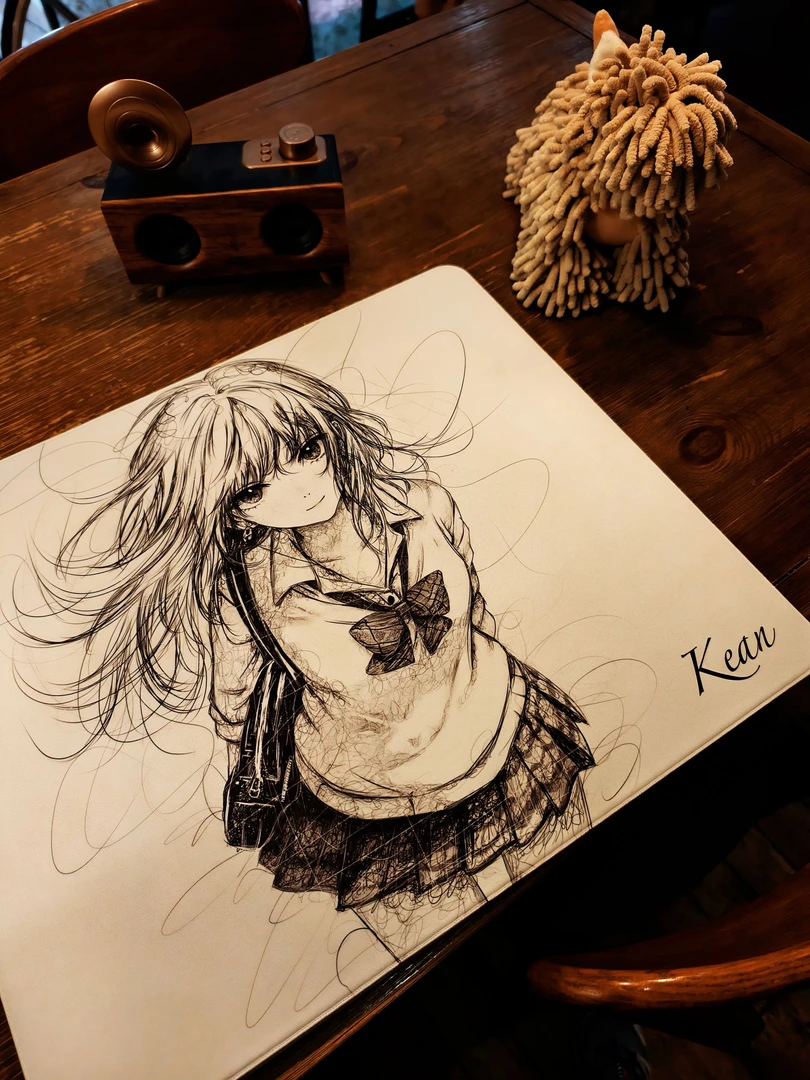 KEAN电竞《600》线稿电竞鼠标垫 打瓦打go中性偏涩 微绒感细面