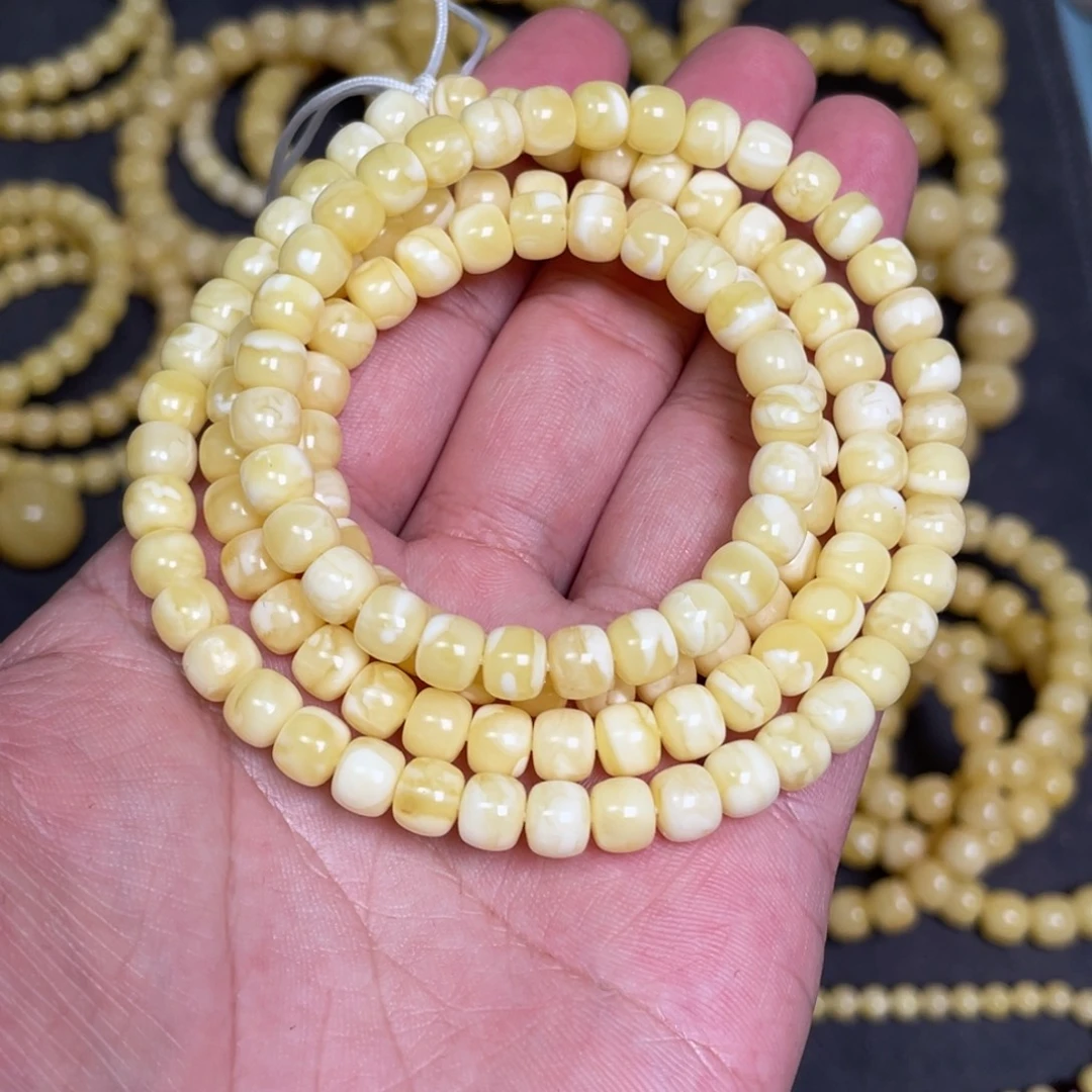 蜜蜡未镶嵌裸石蜜蜡佛珠6.8mm