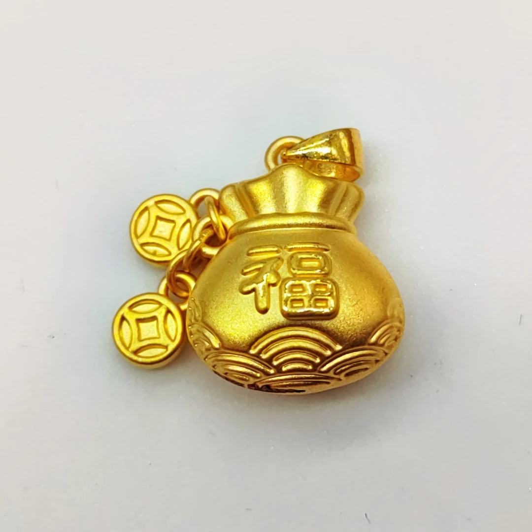 足金饰品/铜钱福袋瓜子扣/1.68/1B5B24100/k