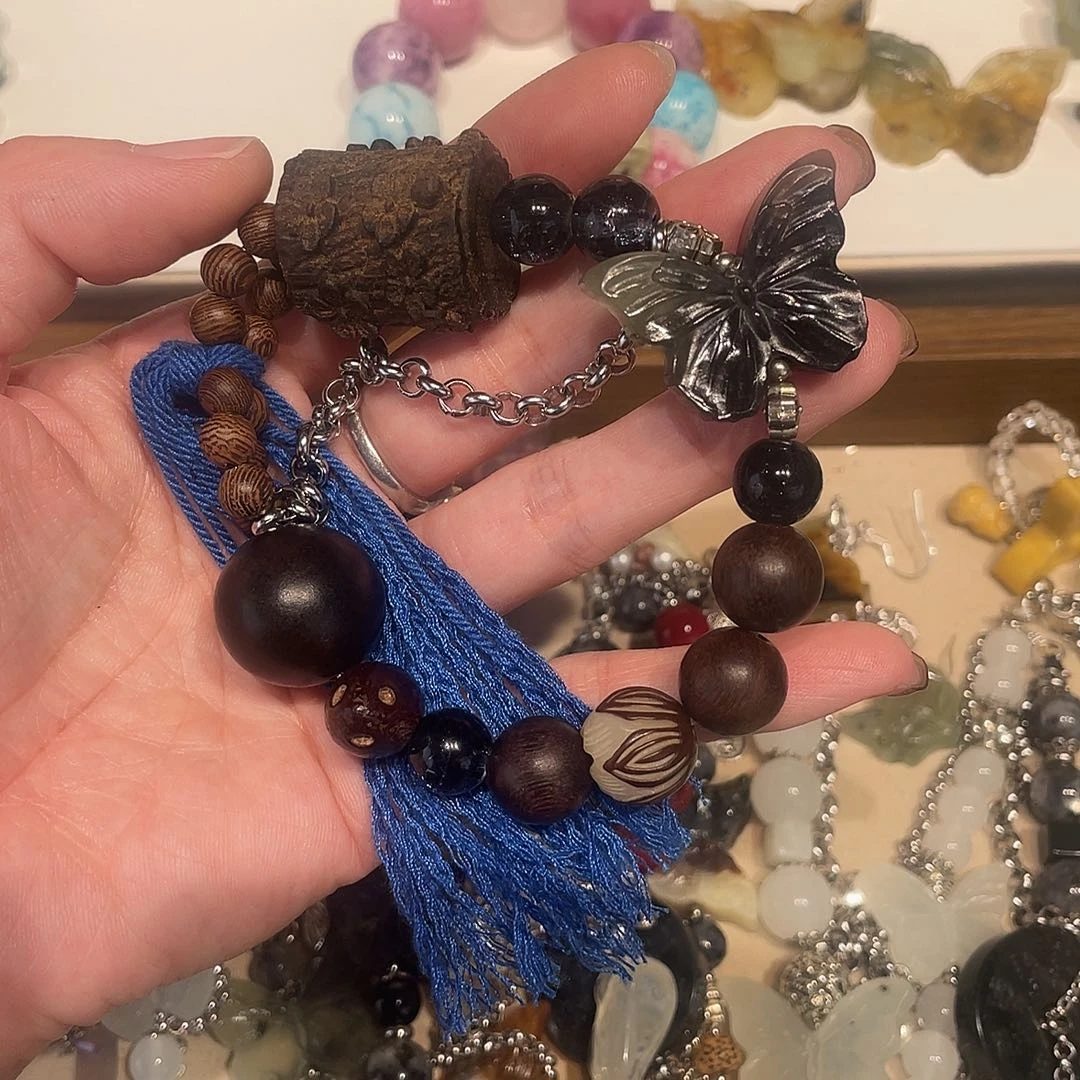 大***蛇纹石玉合金颈饰