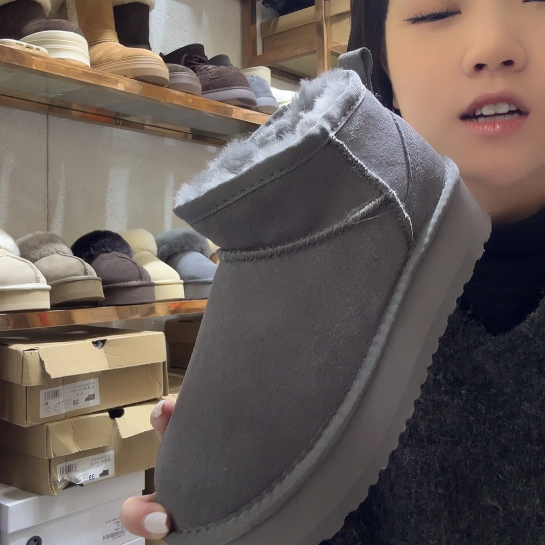 36码灰色雪地靴大棉