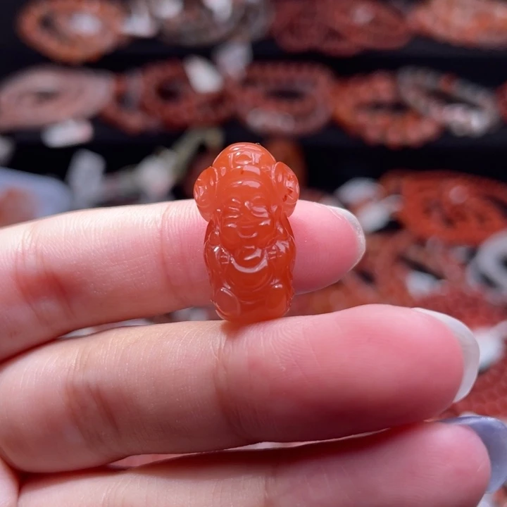 南红玛瑙未镶嵌配饰财神1702打孔备注