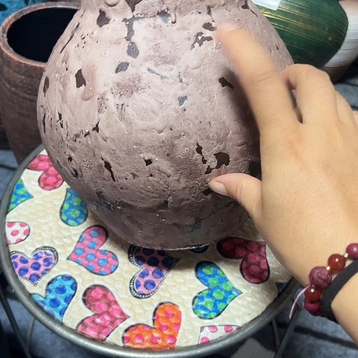 粗陶盆默认打孔高20口11