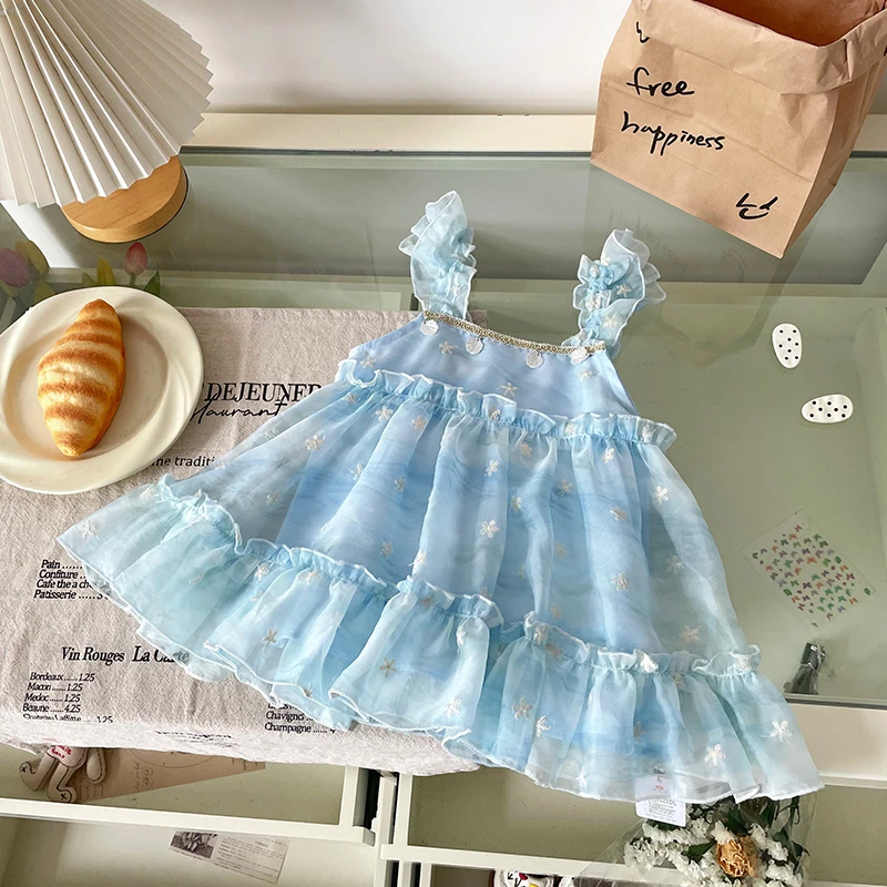 【现货】XQ259173夏季新款儿童裙子女童连衣裙女宝夏季吊带裙