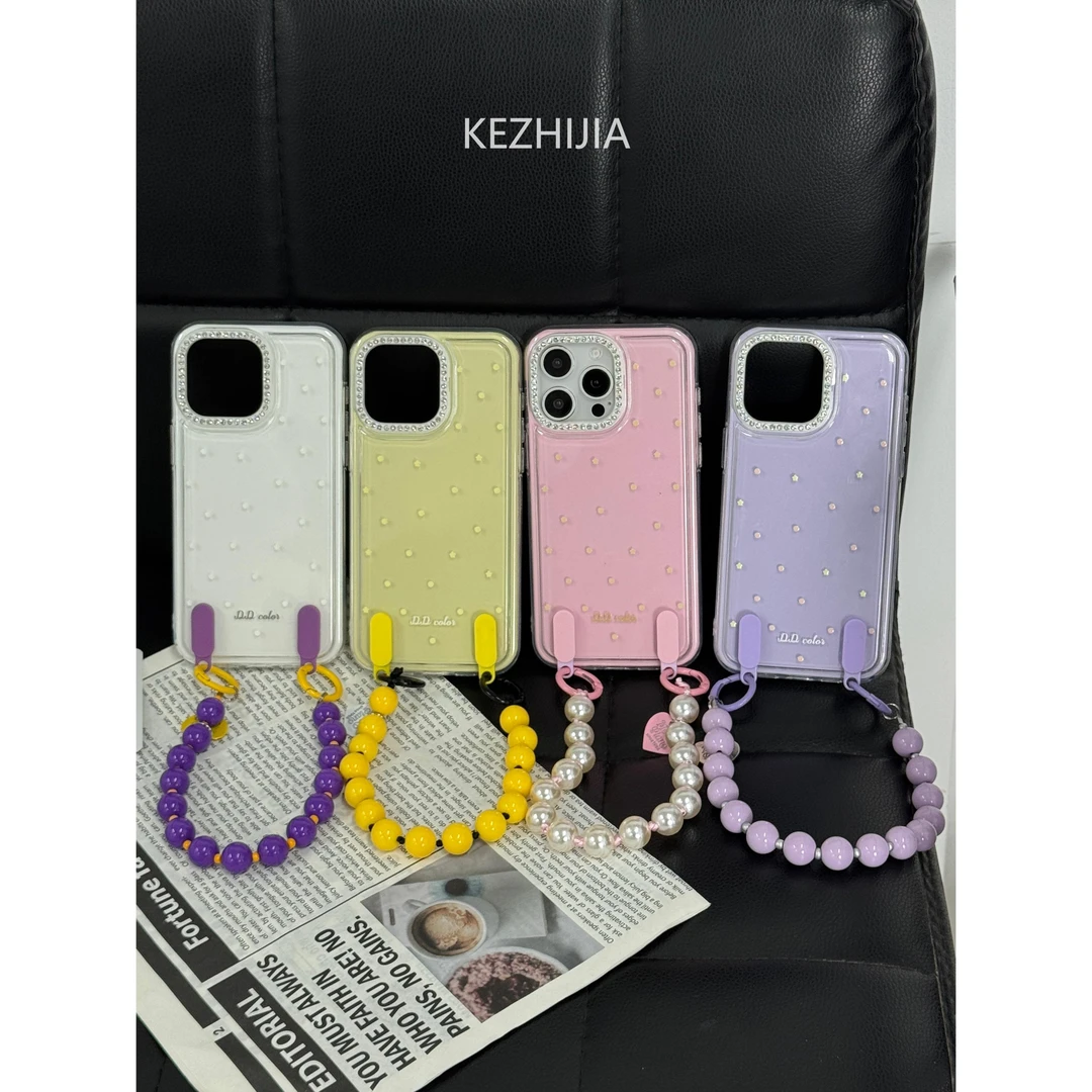 【壳之】星星波点钻框+彩扣适用苹果16/15/14/13/12/11手机壳女华为