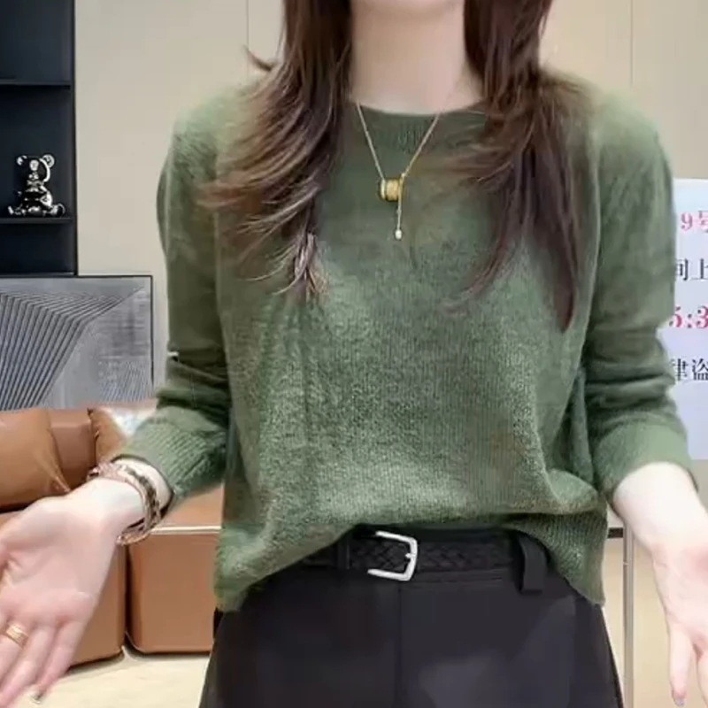 秋季简约纯色套头时尚韩版长袖针织上衣LK2506086