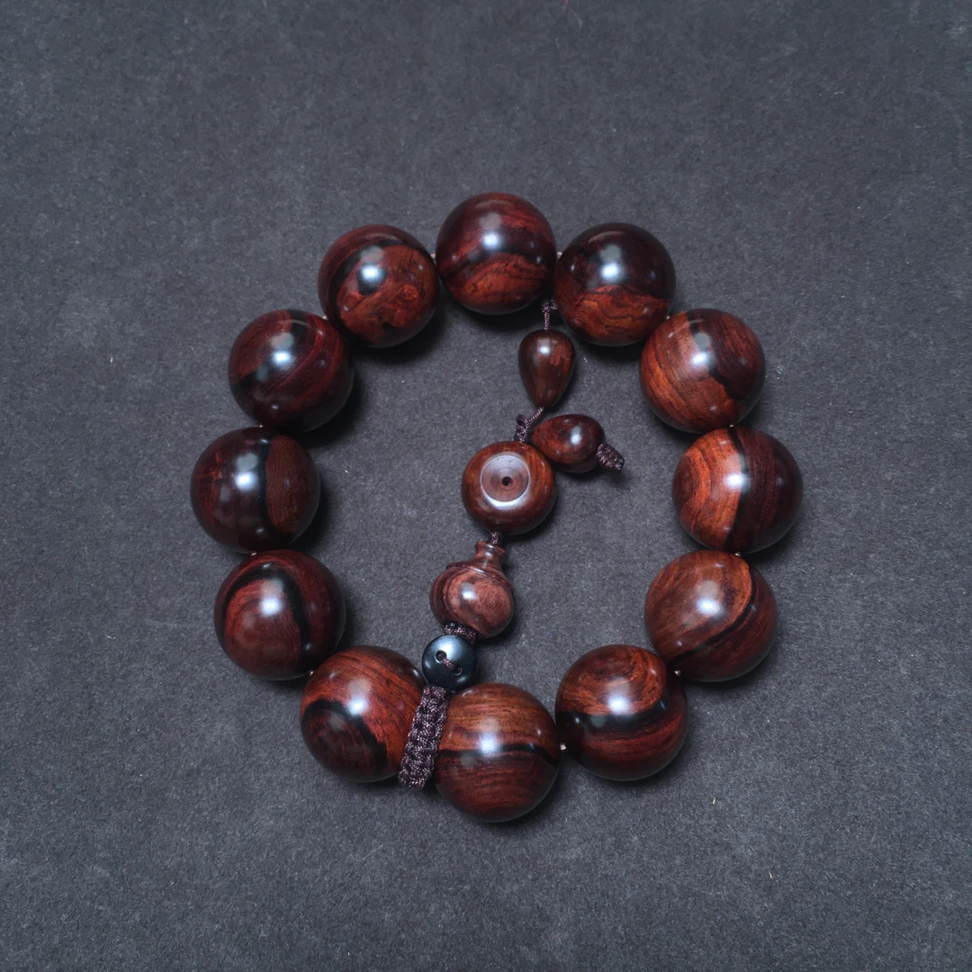 【一物一拍】FS192海南黄花梨油梨多彩2.0黑线手串