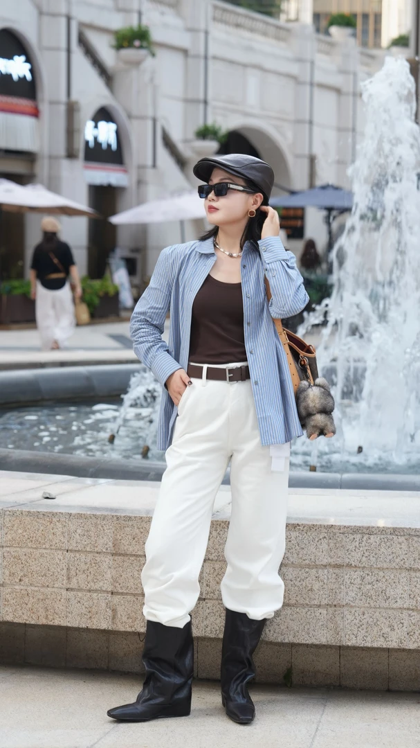 喵喵家  【B家指定面料供应-长款】早秋经典翻领时尚气质长袖衬衫女