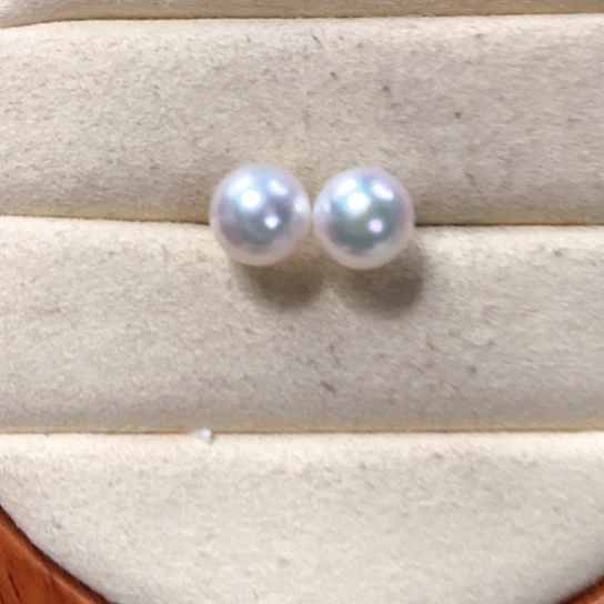 海水珍珠耳钉18K金镶嵌