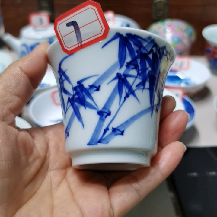 诚***开杯张学鸿老师青花釉里红微瑕