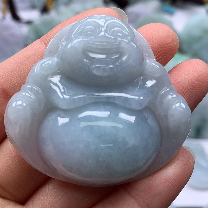 翡翠未镶嵌颈饰大佛卡厚11+