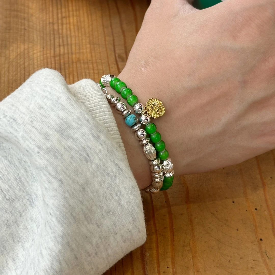 榴莲手作定制【蔷薇花系列】纳瓦霍印第安日系复古手链男