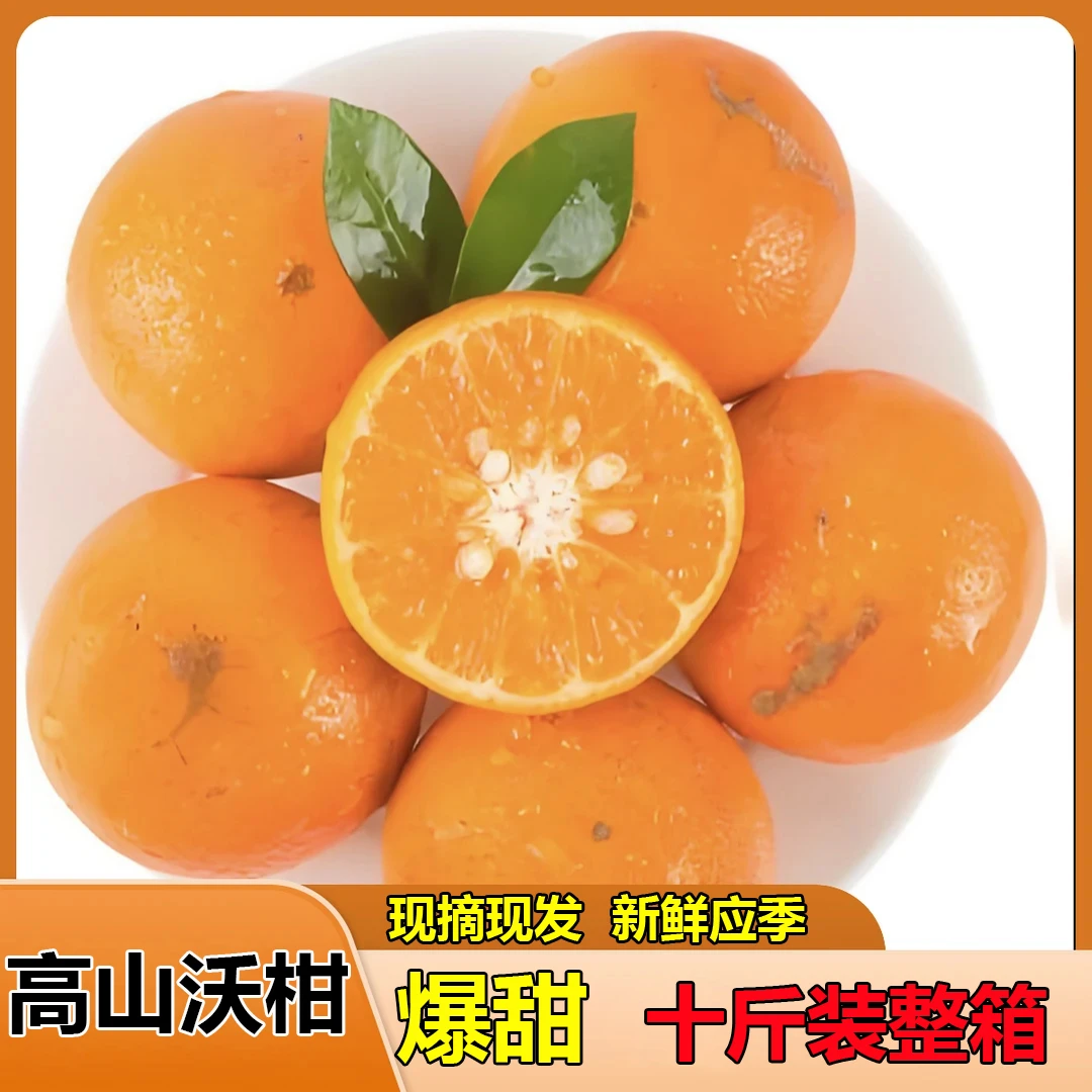 【高山沃柑】整箱10斤沃柑现摘60-75mm中大果新鲜超甜薄皮汁多花皮