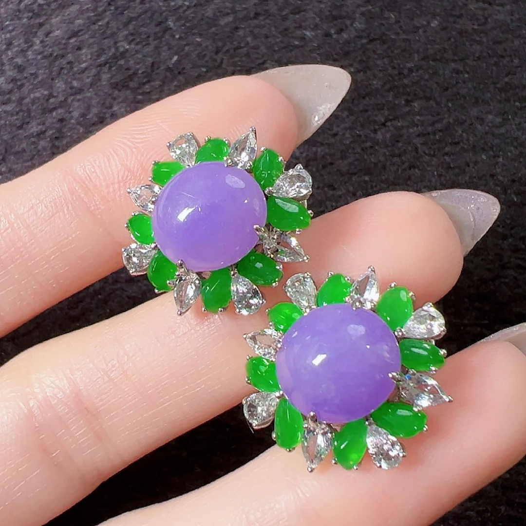 翡翠耳饰18K金镶嵌签收后24小时鉴赏期，过时不退