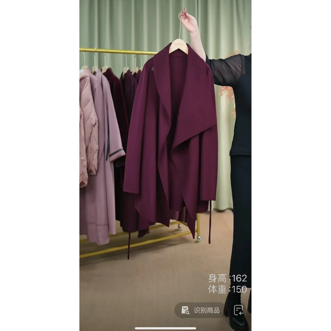 厚款女装红色秋冬气质网红大衣女装宽松轻奢外套时尚YSY-88-211