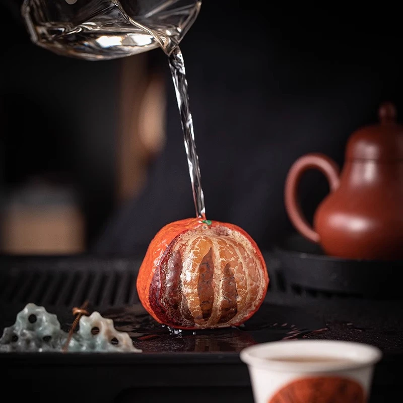 大吉大利变色橘子茶宠摆件个性精品桔子可养茶玩茶桌饰品茶具配件