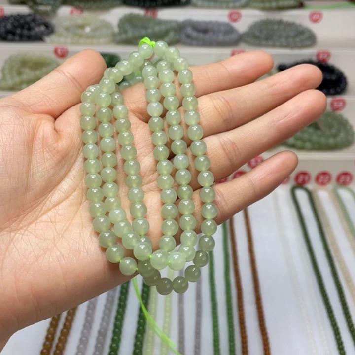 和田玉未镶嵌颈饰呆*6m m