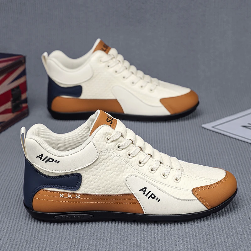 【设计师款】男鞋2025秋季新款中帮皮面防滑软底休闲鞋时尚百搭潮鞋